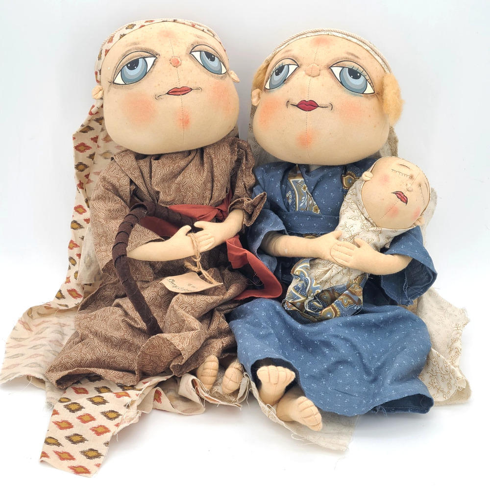Joe Spencer Joseph & Mary with baby Jesus Gathered Traditions Pre-owned with Tag